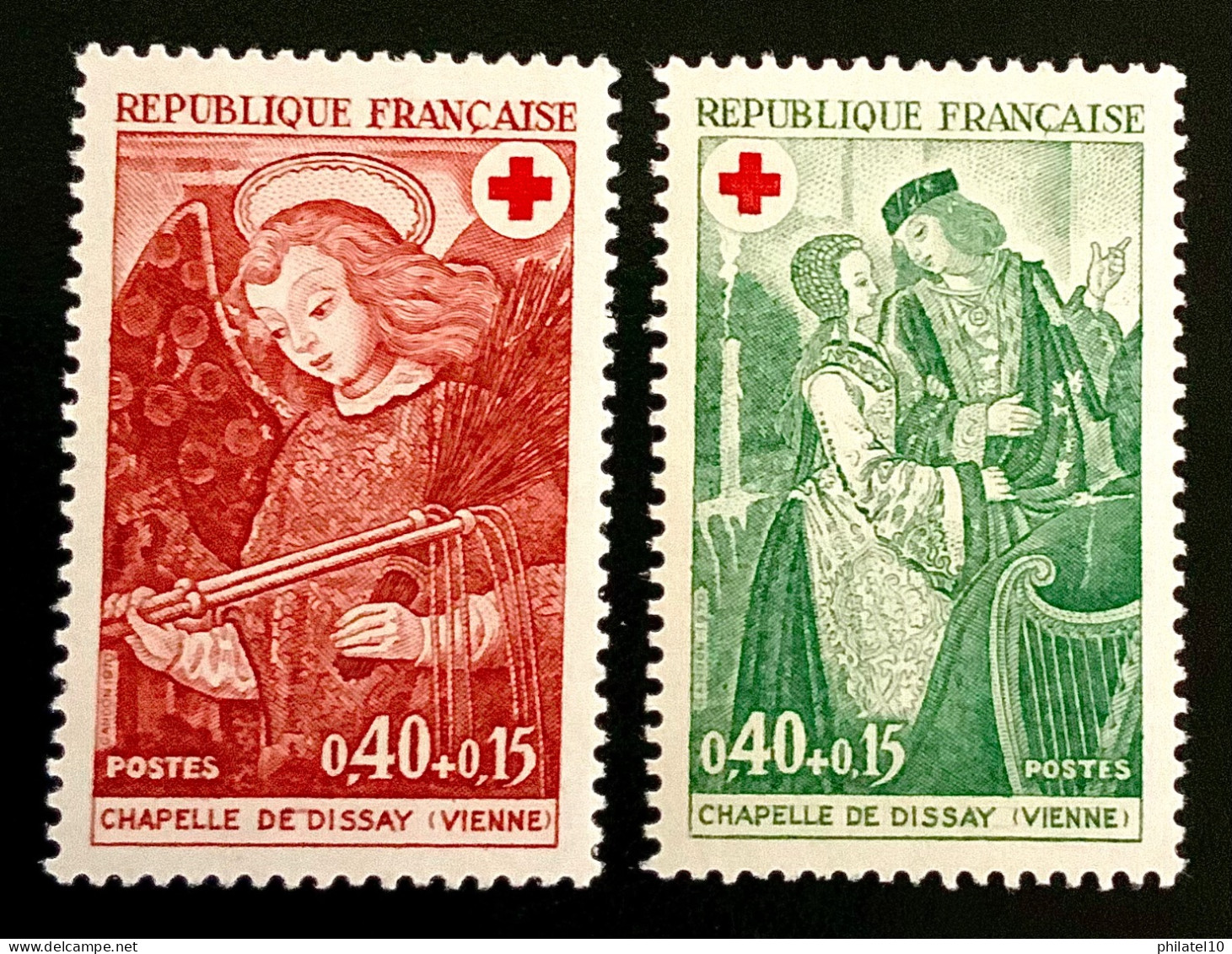 1970 FRANCE N 1661/62 CROIX ROUGE CHAPELLE DE DISSAY - NEUF** - Unused Stamps