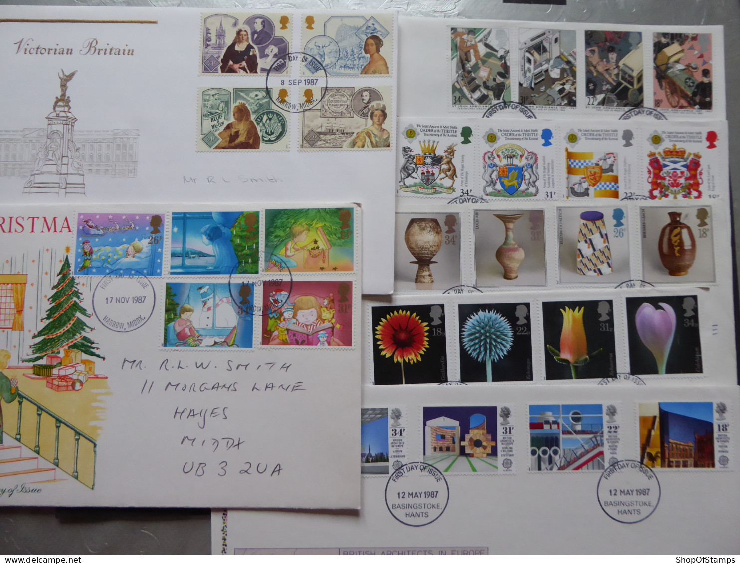 GREAT BRITAIN SG  FDC  7 ISSUES OF 1987  - Ohne Zuordnung