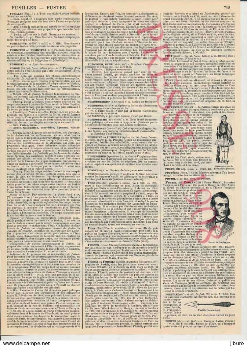 Planche 1908 Fusils Armurerie Arme Fusil Ancien Mousqueton Arquebuse Mousquet Winchester Giffard + Fustel De Coulanges - Sonstige & Ohne Zuordnung