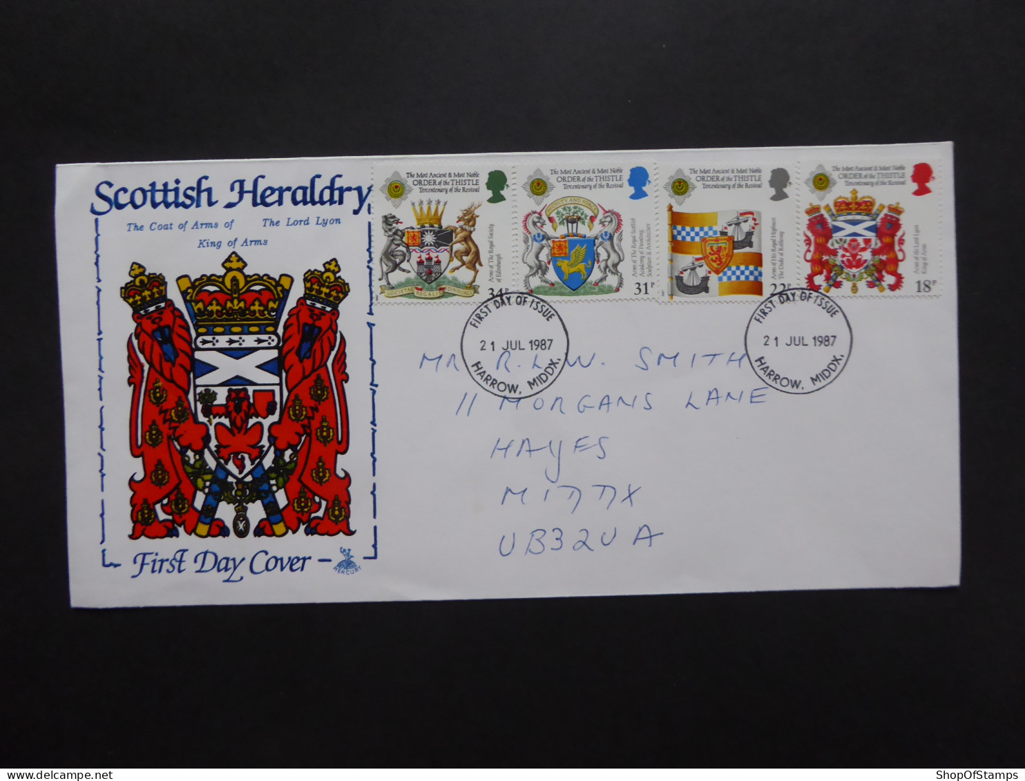 GREAT BRITAIN SG 1363-66 REVIVAL OF ORDER OF THE THISTLE 300TH CENTENAY FDC    - Zonder Classificatie