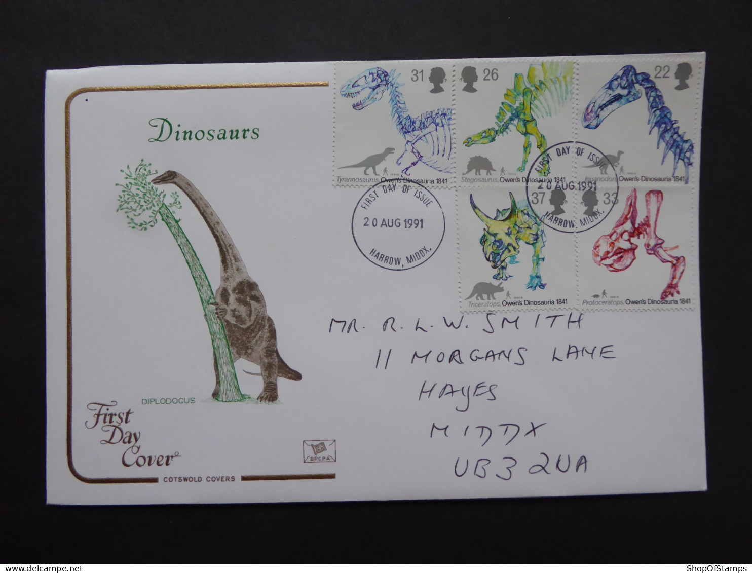 GREAT BRITAIN SG 1573-77 DIANOSAURS IDENTIFICATION BY OWEN 150YR FDC    - Zonder Classificatie
