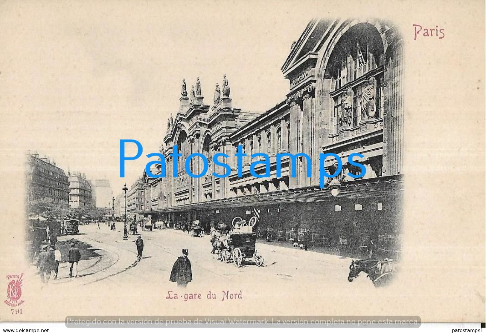 227906 FRANCE PARIS STATION TRAIN NORTH & TRAMWAY POSTAL POSTCARD - Sonstige & Ohne Zuordnung