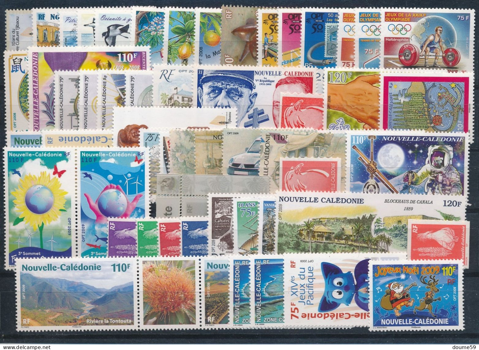 BD-404: Nelle CALEDONIE: Années 2008/2009** N°1034/1050-1053/1060(sauf 1055)-1065/1085-1088/90 + Timbres Des Blocs 38-41 - Unused Stamps
