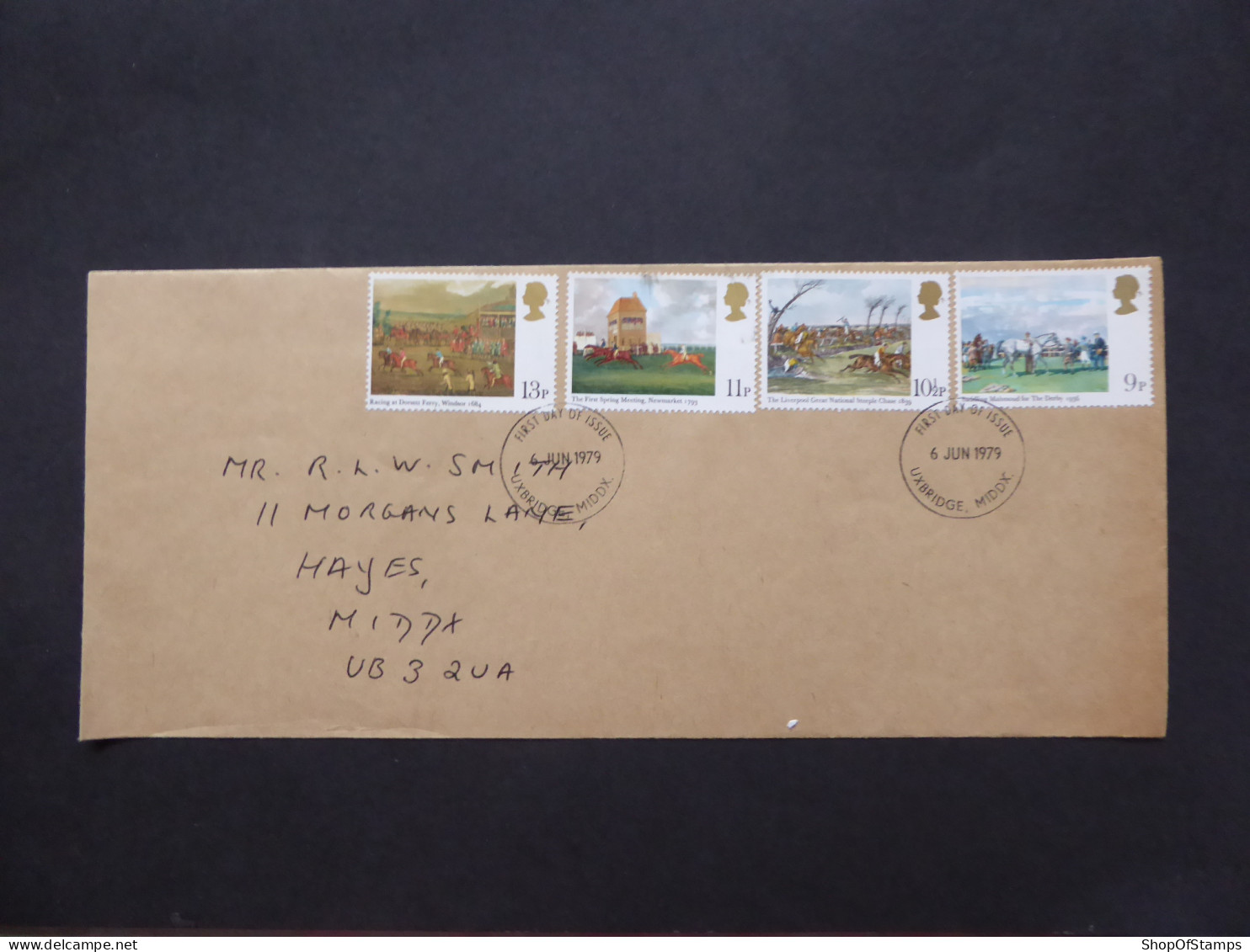 GREAT BRITAIN SG 1087-90 HORSE RACING PAINTINGS FDC    - Sin Clasificación