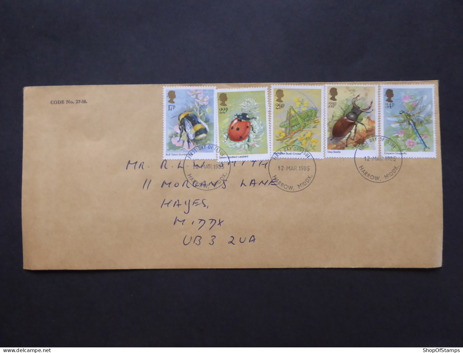 GREAT BRITAIN SG 1277-81 INSECTS FDC    - Ohne Zuordnung