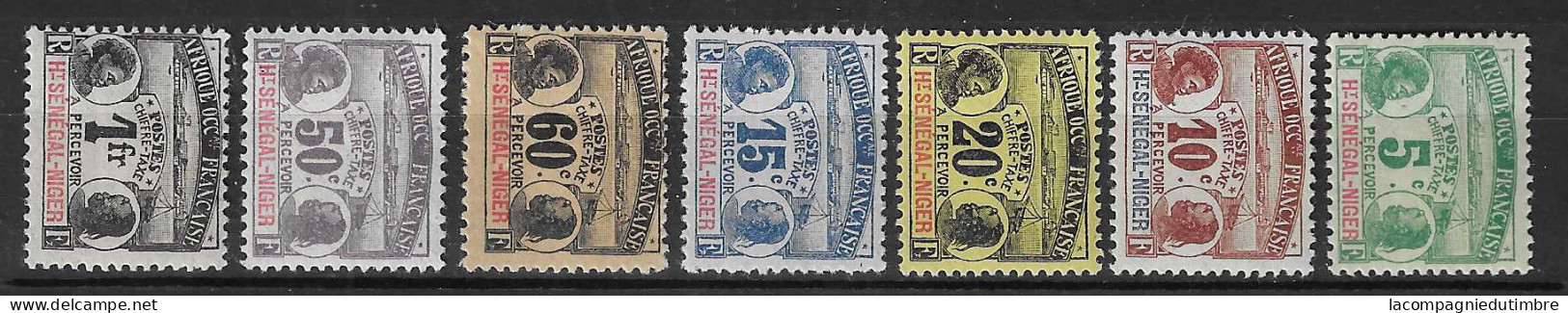 Haut-Sénégal Et Niger Timbres-taxe N° 1/7 Neufs *. TB - Unused Stamps