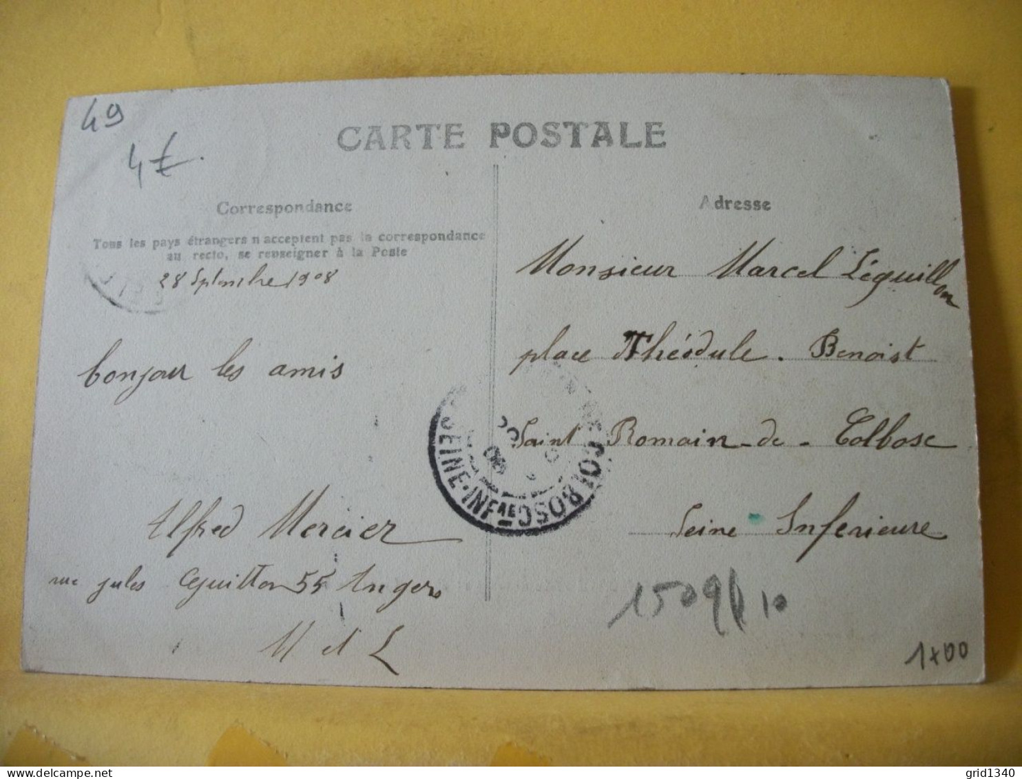 49 5770 CPA 1908 - 49 LONGUE - PLACE DE LA MAIRIE - ANIMATION - Other & Unclassified