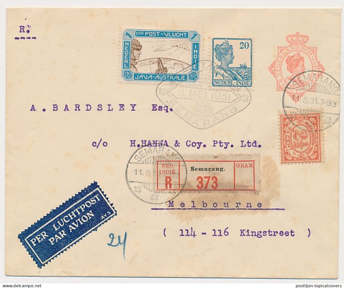 VH C 90 II D Semarang Ned. Indie - Melbourne Australie 1931 - Unclassified