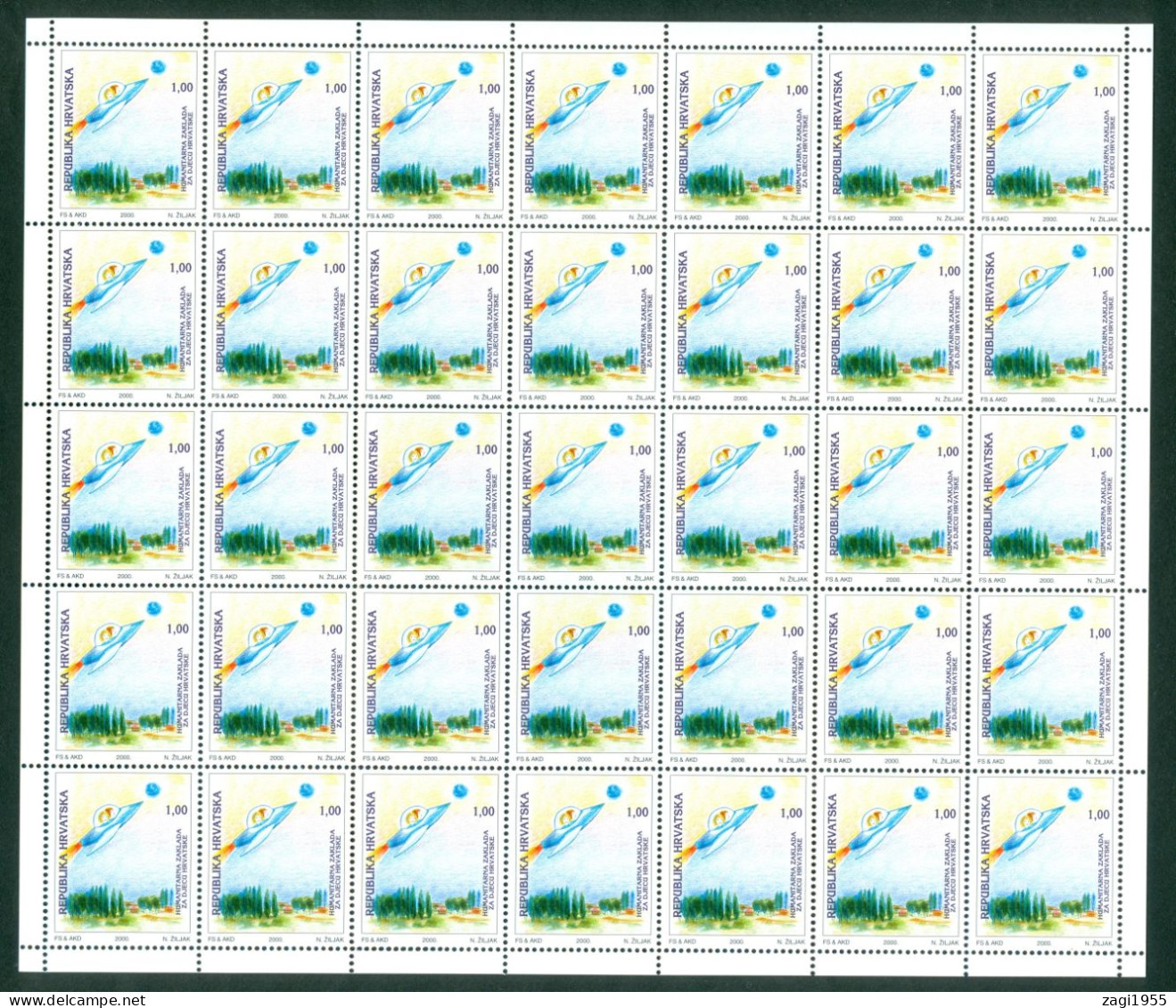 Croatia 2000 Save The Children Of Croatia Domestic War Charity Stamp Sheet - Kroatië