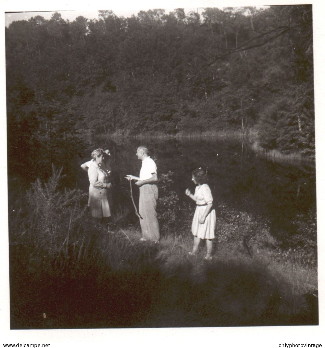 Francia 1946, Les Ormes, Escursione In Riva Al Lago, Foto, Vintage Photo - Lieux