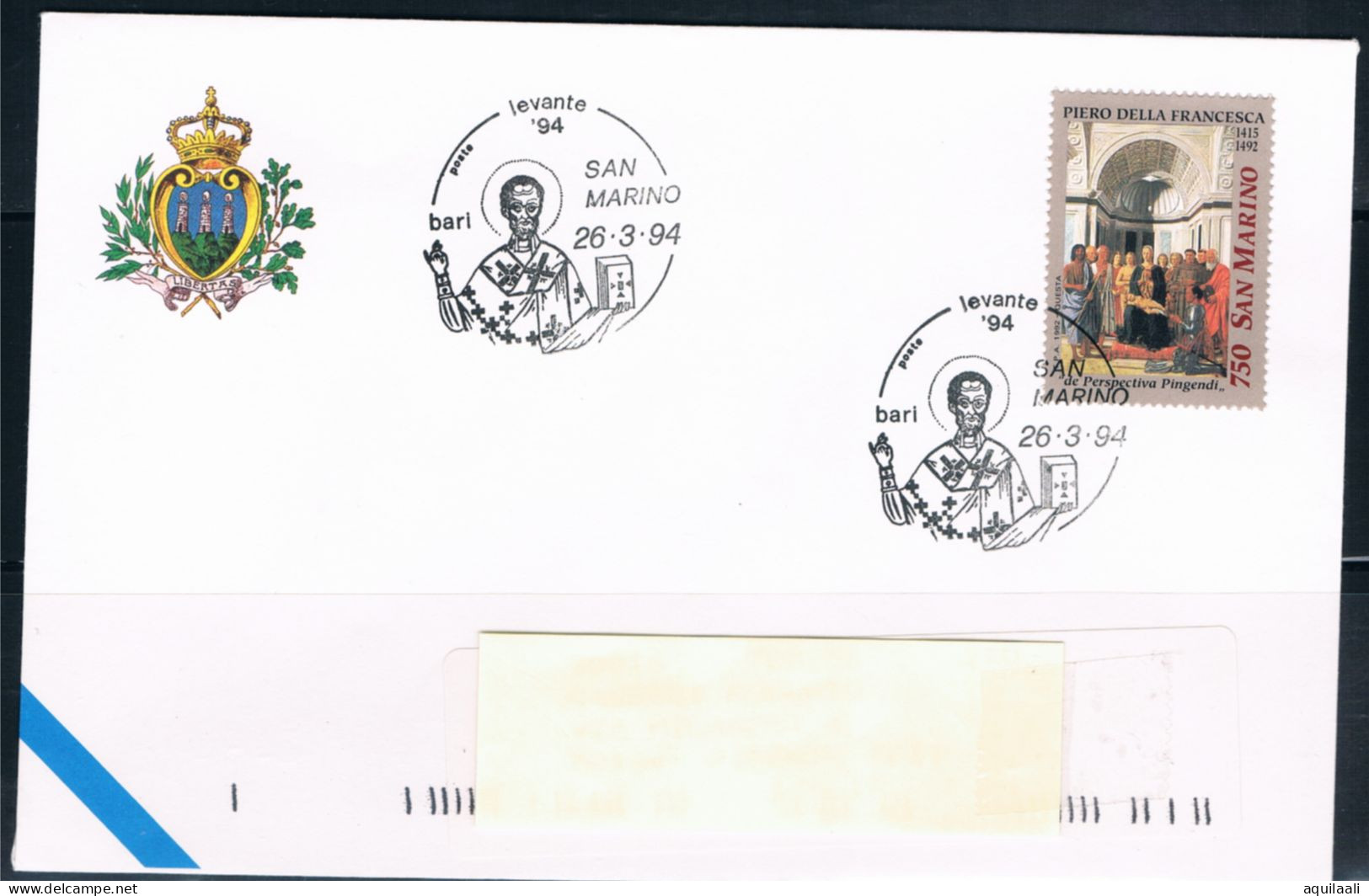 SAN MARINO 1994 -  Bari, Expo Levante '94, Annullo Speciale - Briefmarkenausstellungen
