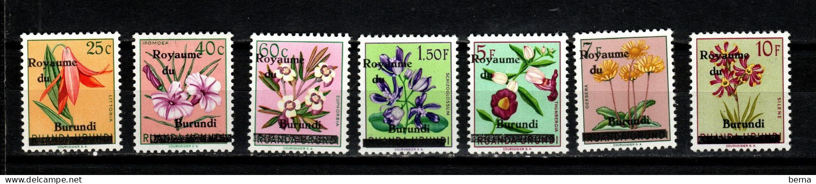 FLOWERS MNH BURUNDI 1/7 SAUF 3A - Otros & Sin Clasificación