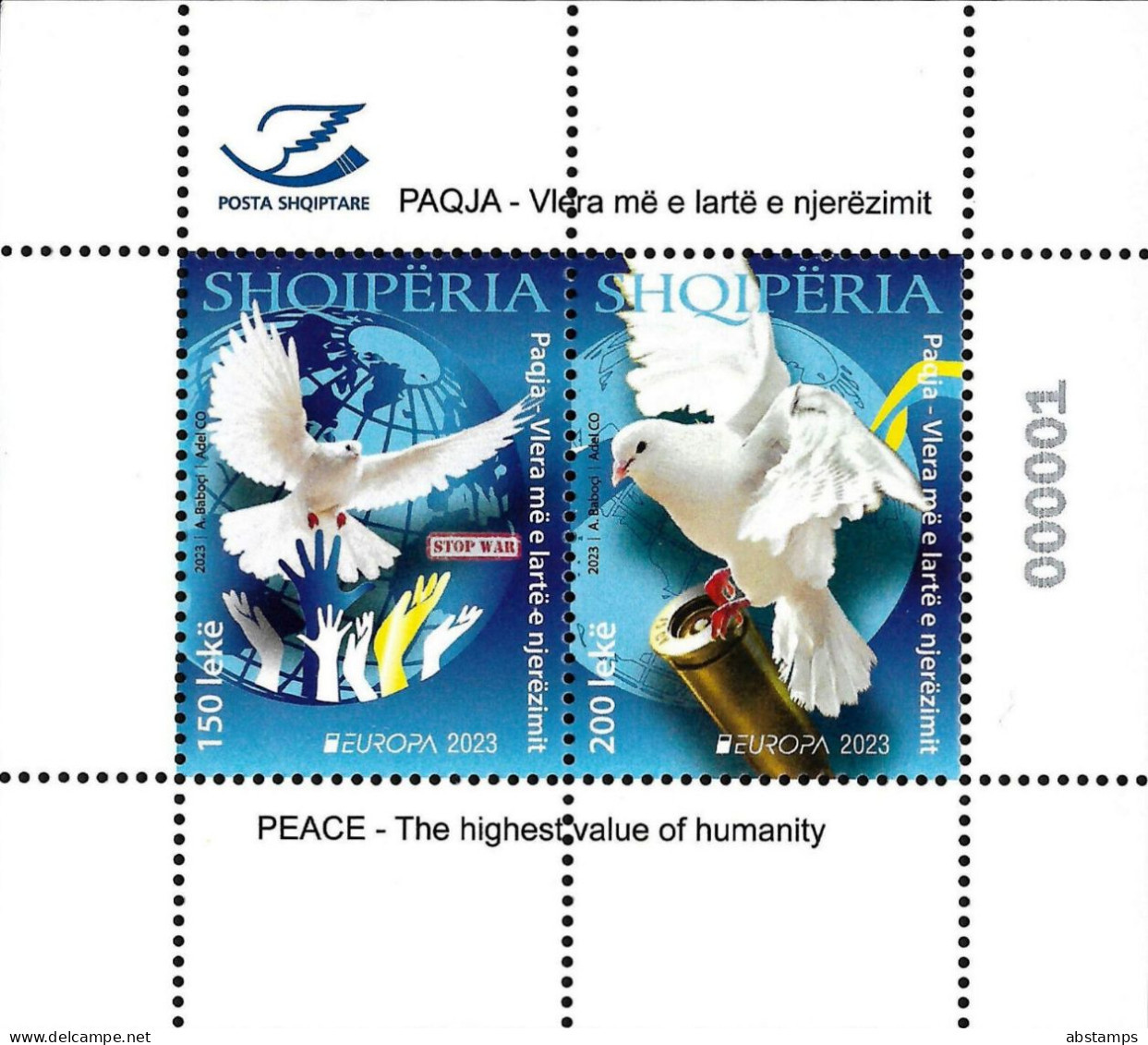 Albania Stamps 2023. Europa CEPT: Peace. Dove, Bird. Set MNH - Albanië