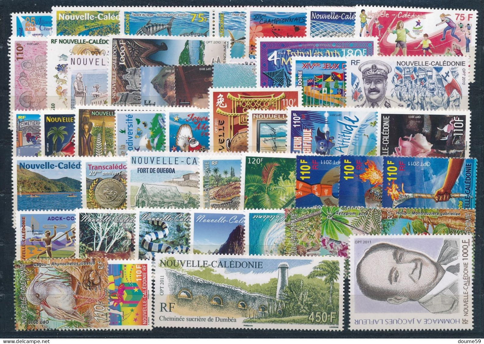 BD-405: Nelle CALEDONIE: Années 2010/11** N°1091/99-1101-1104/15-1117/18-1121/26-1127/37-1140  Timbres Des Blocs 43-44 - Neufs