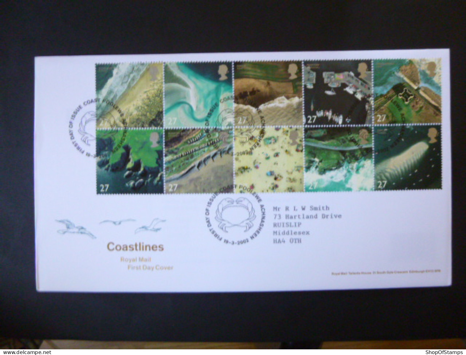 GREAT BRITAIN SG 2265-74 BRITISH COASTLINES FDC COAST POOLEWE ACHNASHEEN - Sin Clasificación