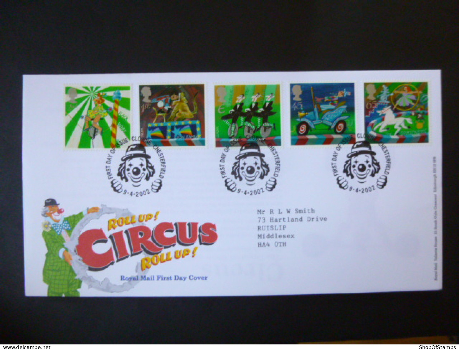 GREAT BRITAIN SG 2275-79 EUROPA CIRCUS FDC CLOWNE CHESTERFIELD - Unclassified