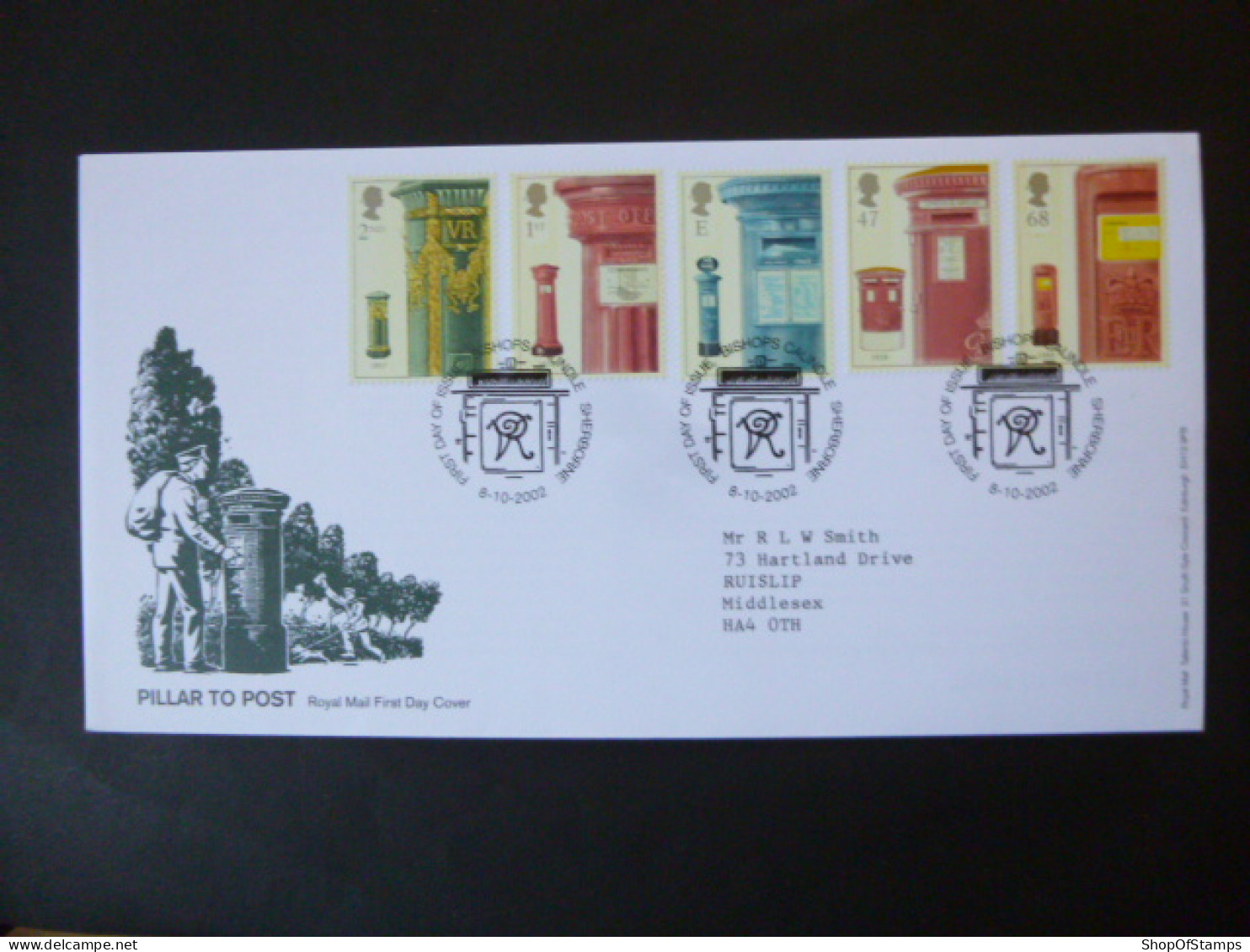 GREAT BRITAIN SG 2316-20 FIRST PILLAR BOX, 150 ANNIVERSARY FDC CAUNDLE SHERBORNE - Sin Clasificación