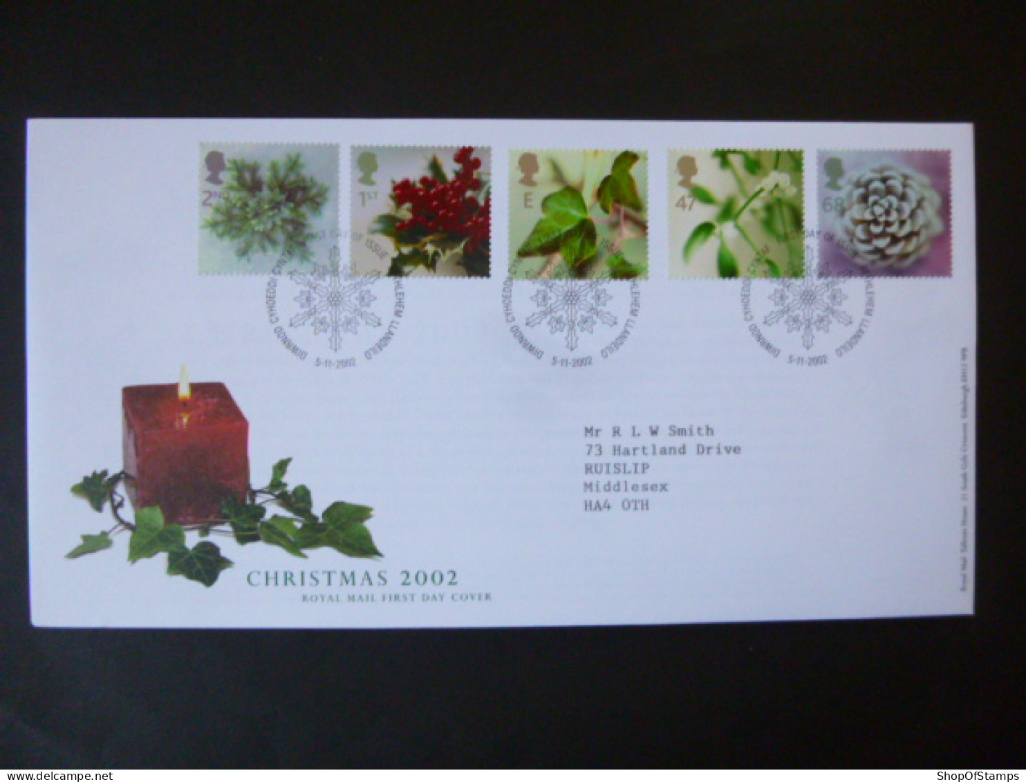 GREAT BRITAIN SG 2321-25 CHRISTMAS SELF ADHESIVE STAMPS FDC BETHLEHEM LLANDEILO - Unclassified