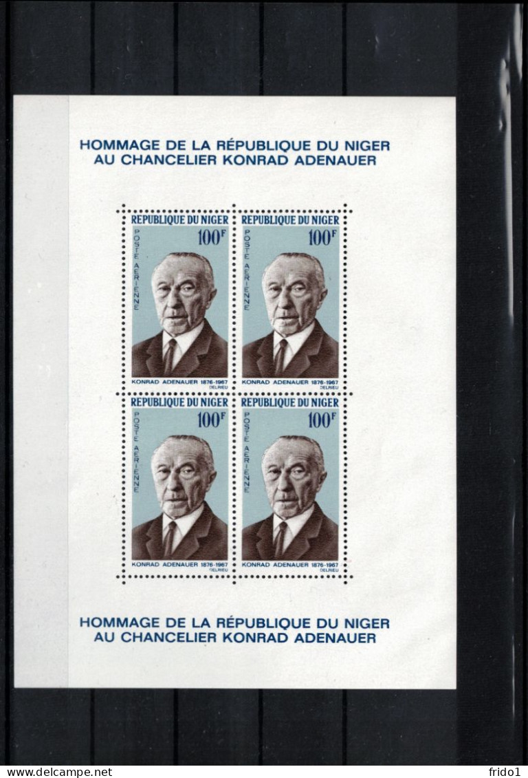 Niger 1967  Im Memoriam Dr. Konrad Adenauer Sheet Postfrisch / MNH - Sonstige & Ohne Zuordnung