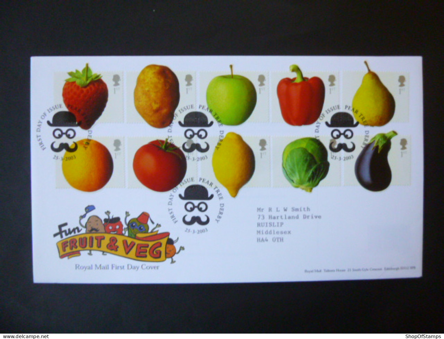 GREAT BRITAIN SG 2348-57 FRUIT AND VEGETABLES PEAR TREE DERBY Fdc - Unclassified