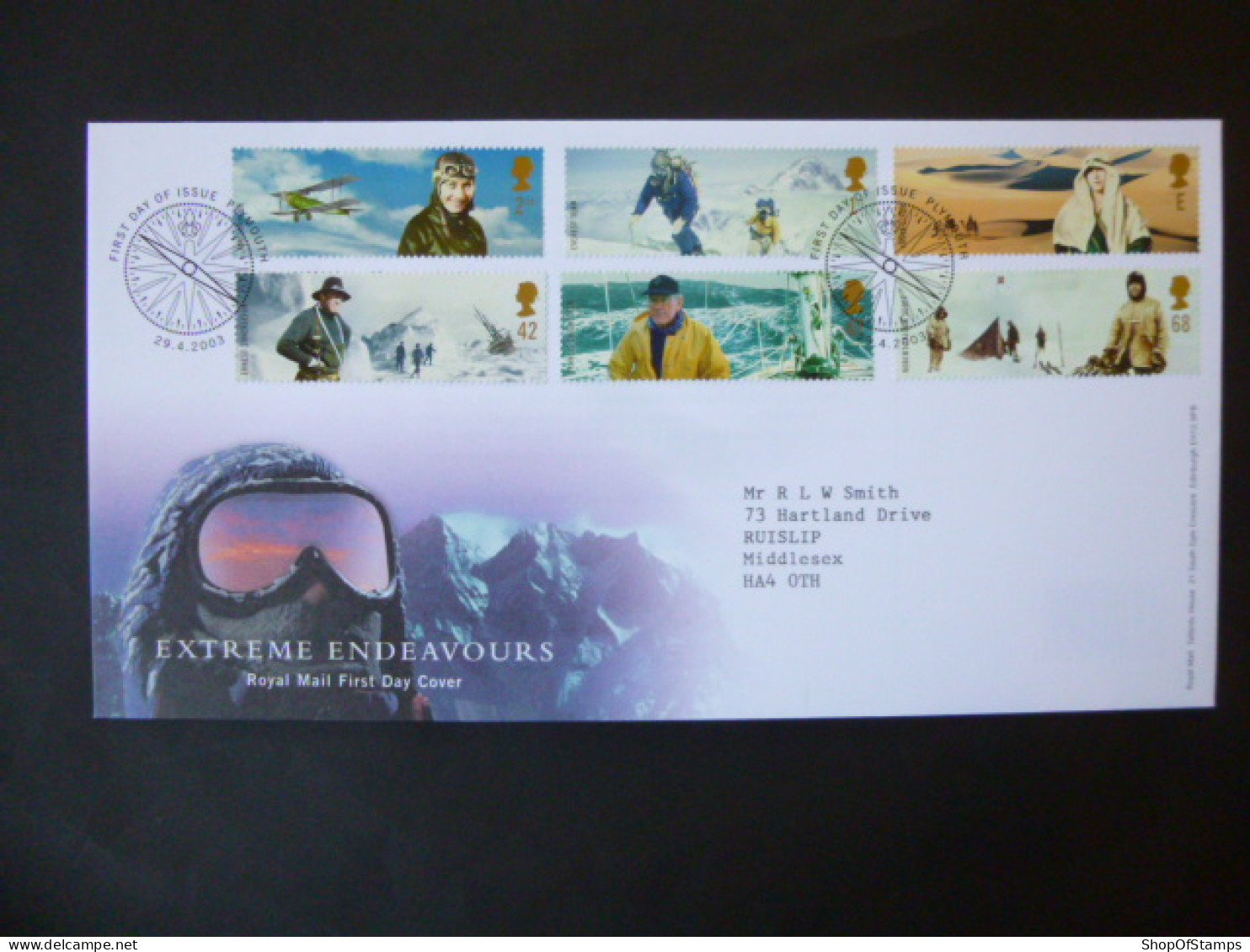 GREAT BRITAIN SG 2360-65 EXTREME ENDEAVOURS BRITISH EXPLORERS FDC PLYMOUTH - Unclassified