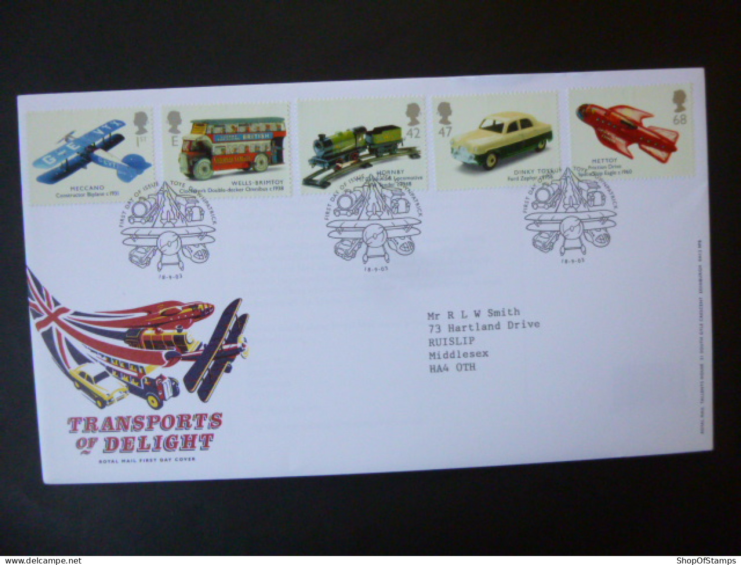 GREAT BRITAIN SG 2397-2401 CLASSIC TRANSPORT TOYS FDC TOYE DOWNPATRICK - Sin Clasificación