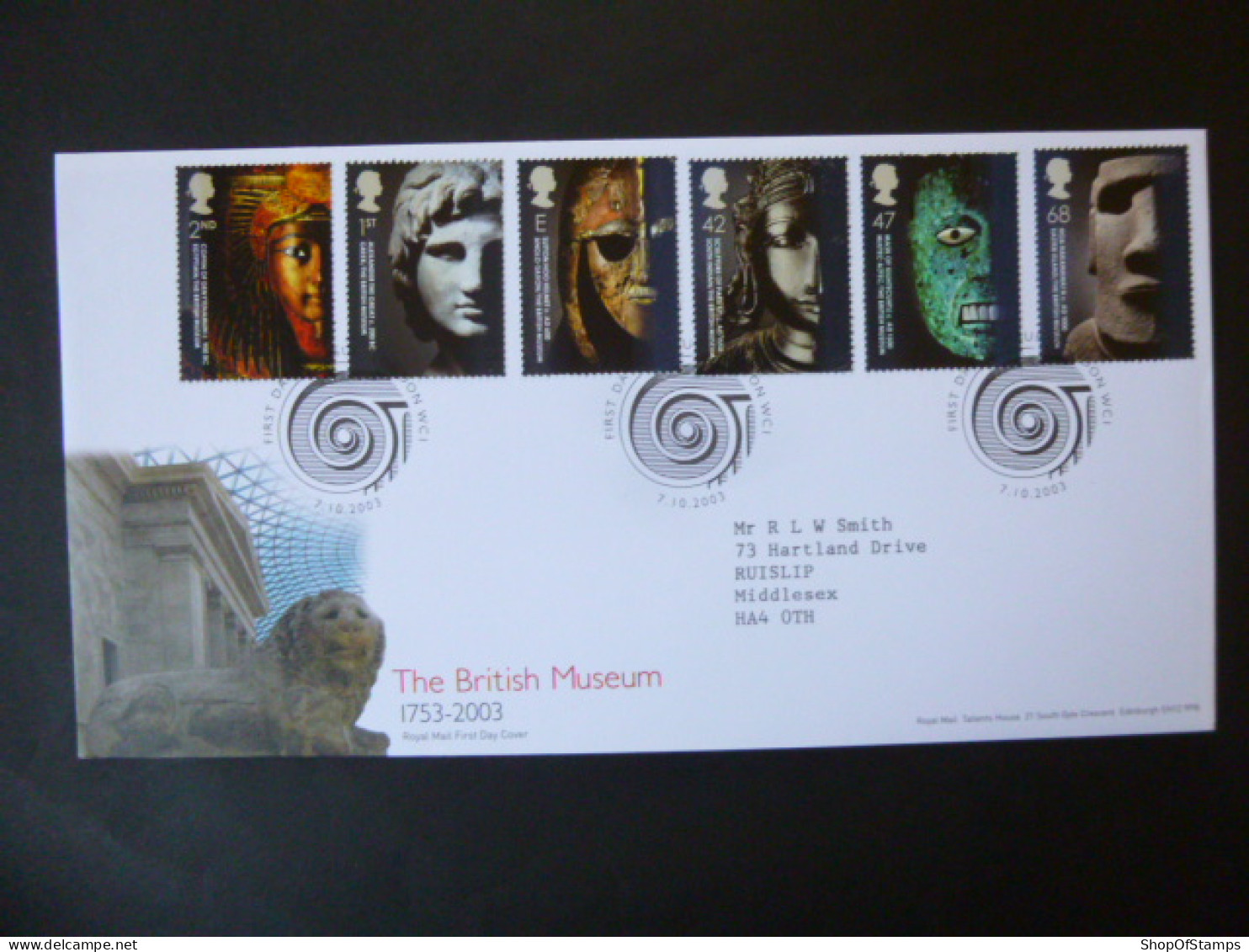 GREAT BRITAIN SG 2404-09 BRITISH MUSEUM 250TH ANNIVERSARY FDC LONDON - Non Classés