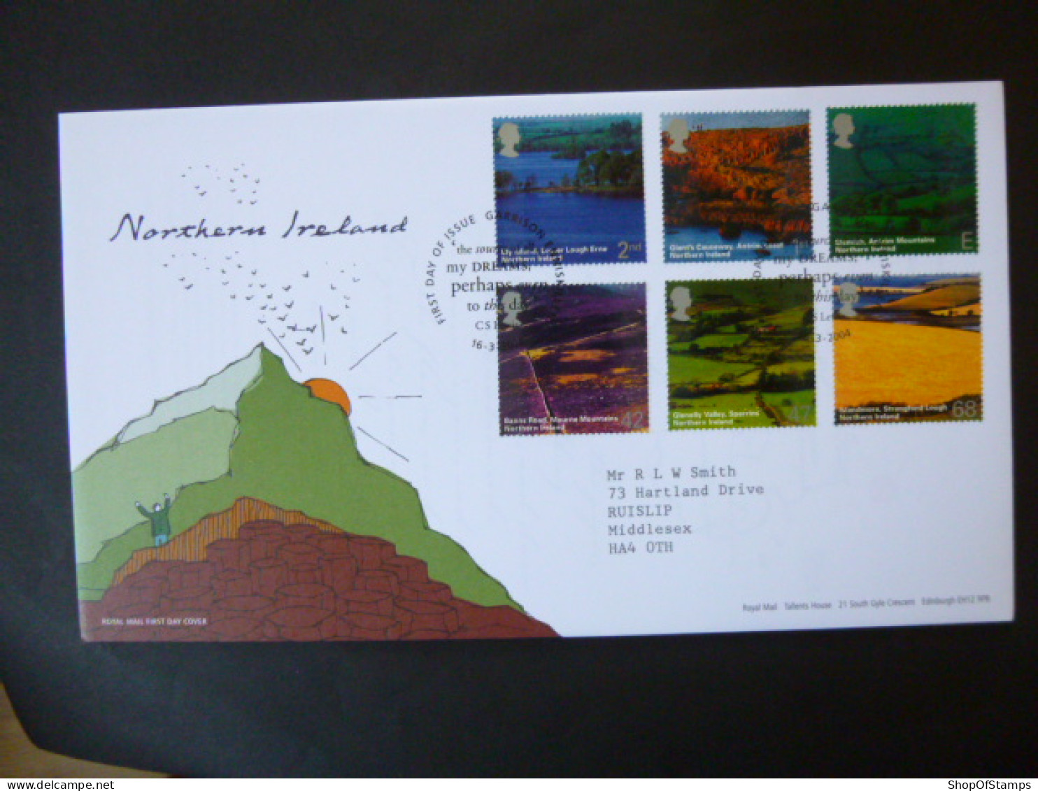 GREAT BRITAIN SG 2439-44 BRITISH JOURNEYS: NORTHERN IRELAND FDC GARRISON  - Ohne Zuordnung