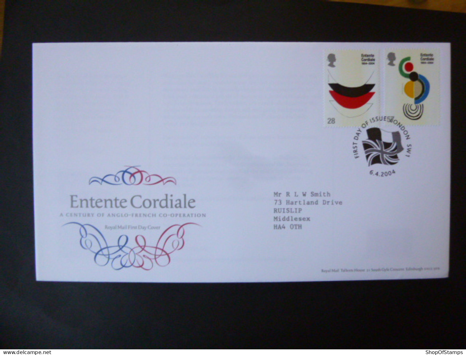 GREAT BRITAIN SG 2446-47 ENTENTE CORDIALE CONTEMPORARY PAINTINGS CENTENARY FDC LONDON - Unclassified