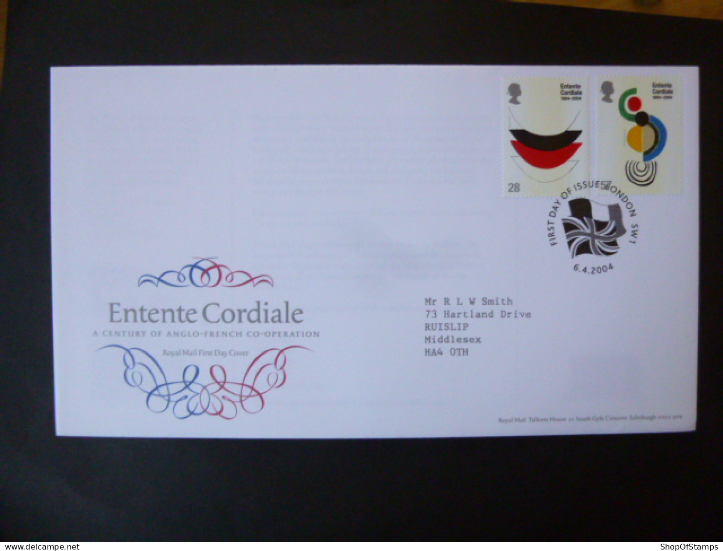 GREAT BRITAIN SG 2446-47 ENTENTE CORDIALE CONTEMPORARY PAINTINGS CENTENARY FDC LONDON - Sin Clasificación