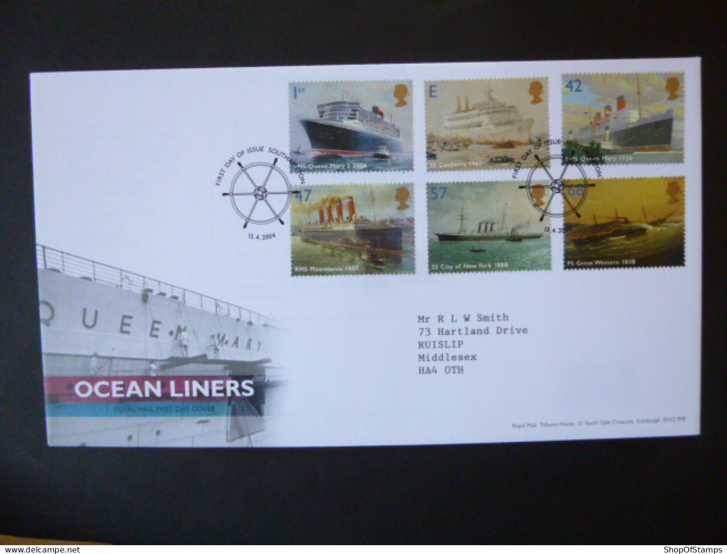 GREAT BRITAIN SG 2448-53 OCEAN LINERS FDC SOUTHAMPTON - Ohne Zuordnung