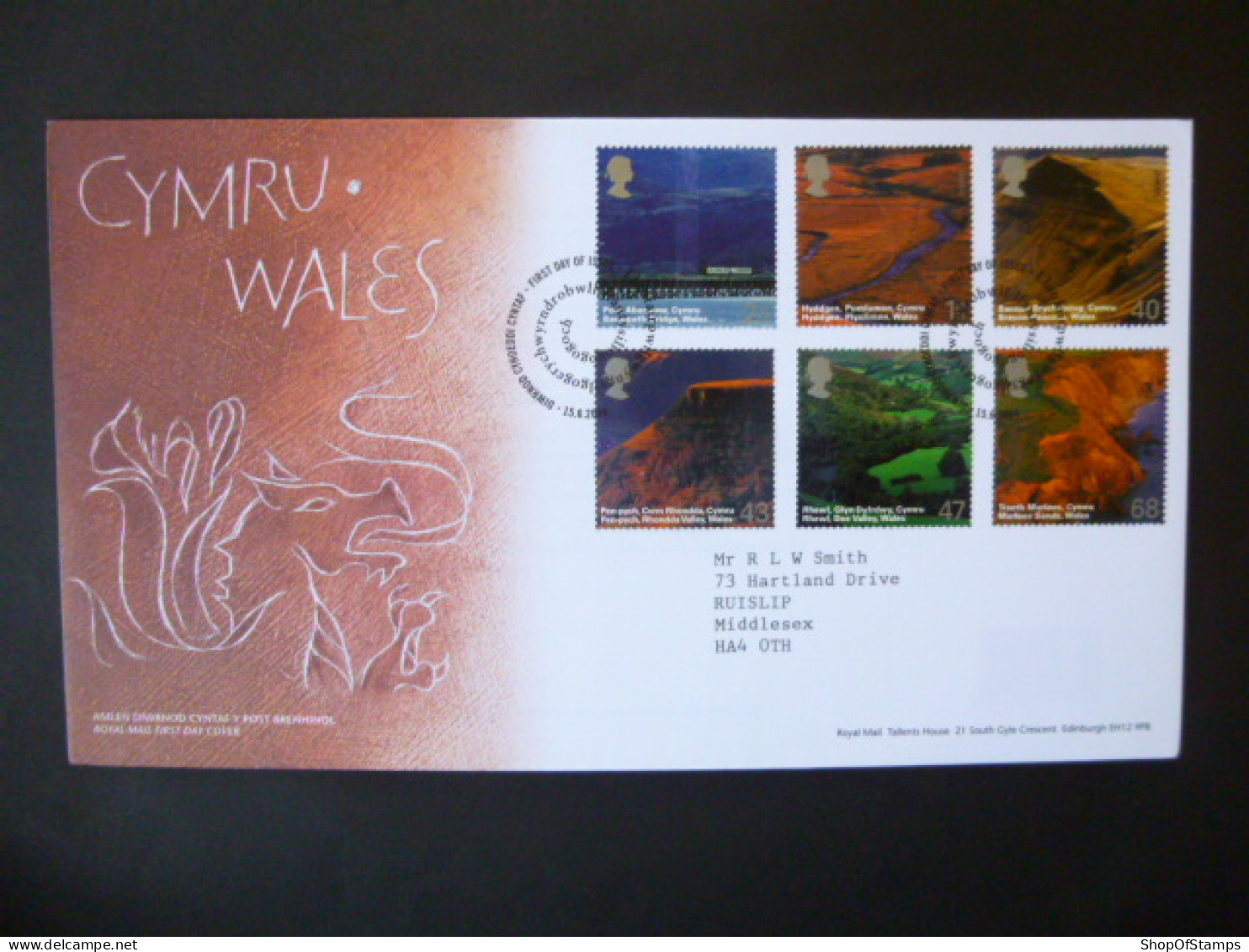 GREAT BRITAIN SG 2466-71 A BRITISH JOURNEY: WALES FDC DIWRNOD CYHOEDDI CYNTAF - Ohne Zuordnung