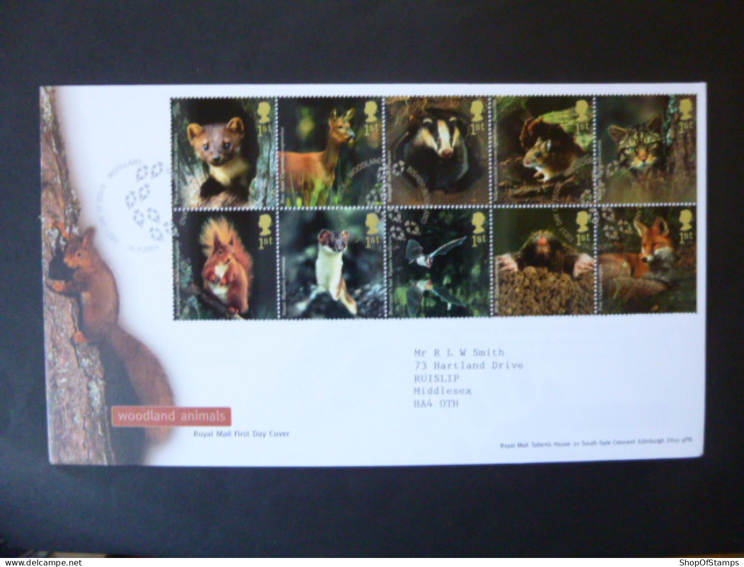 GREAT BRITAIN SG 2479-88 WOODLAND ANIMALS FDC WOODLAND BISHOP AUCKLAND - Non Classés