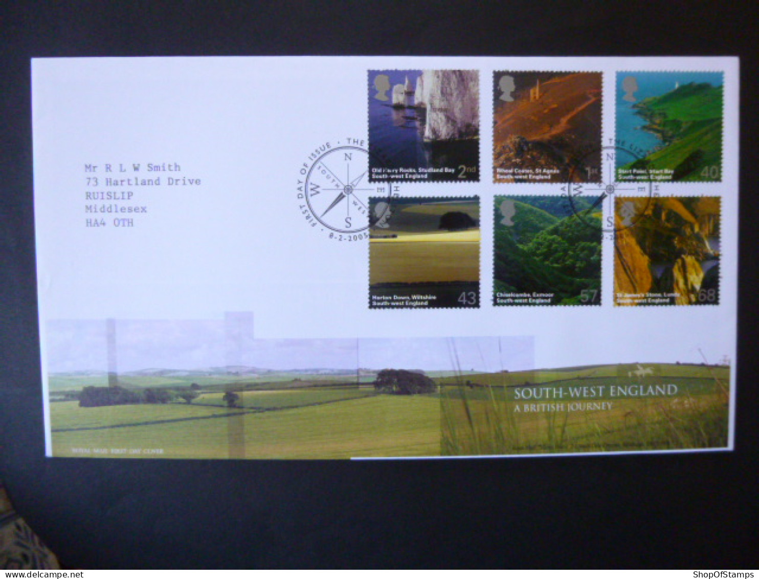 GREAT BRITAIN SG 2512-17 BRITISH JOURNEYS SOUTH WEST ENGLAND FDC THE LIZARD HELSTON - Unclassified