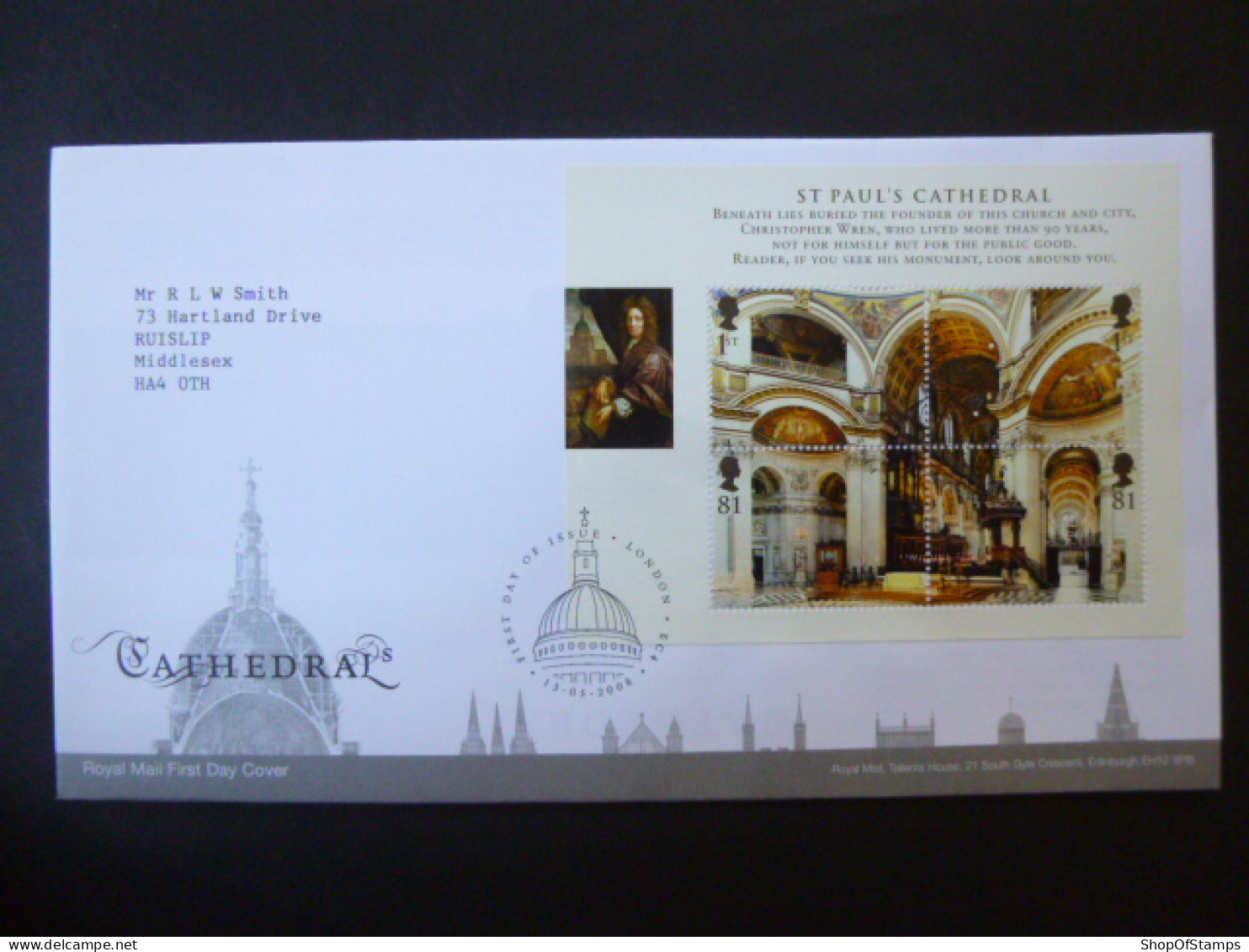 GREAT BRITAIN SG 2847MS CATHEDRALS FDC LONDON - Ohne Zuordnung