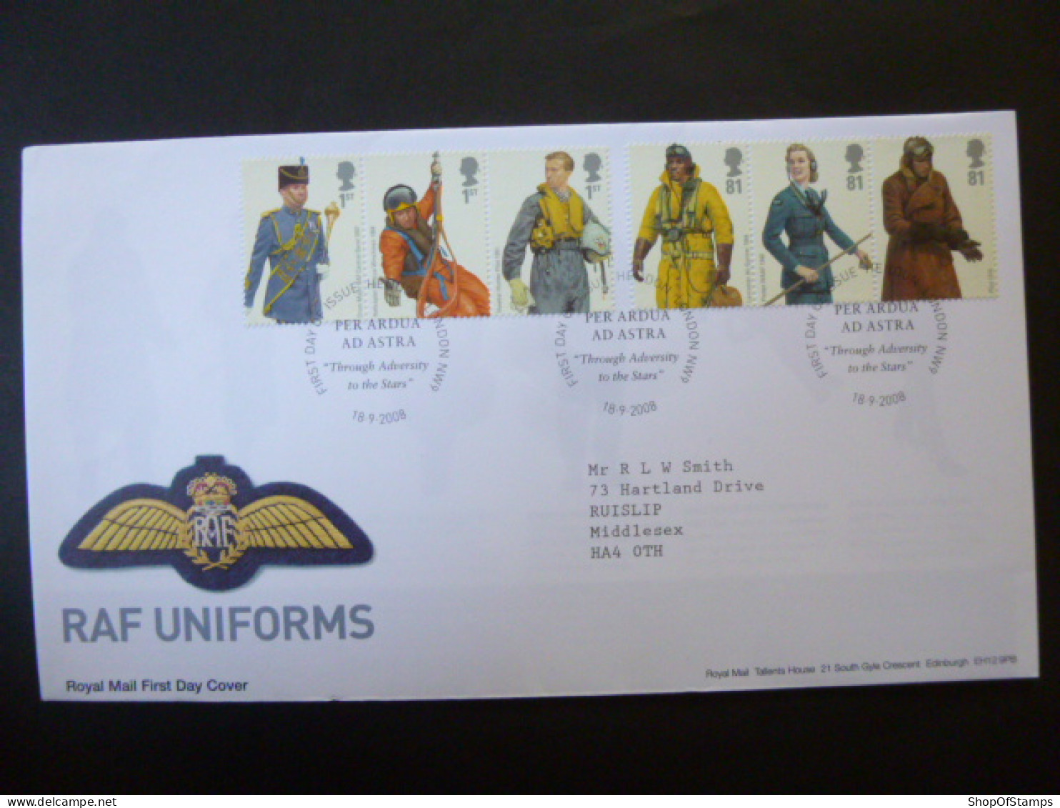 GREAT BRITAIN SG 2862-67 MILITARY UNIFORMS FDC HENDON LONDON - Zonder Classificatie