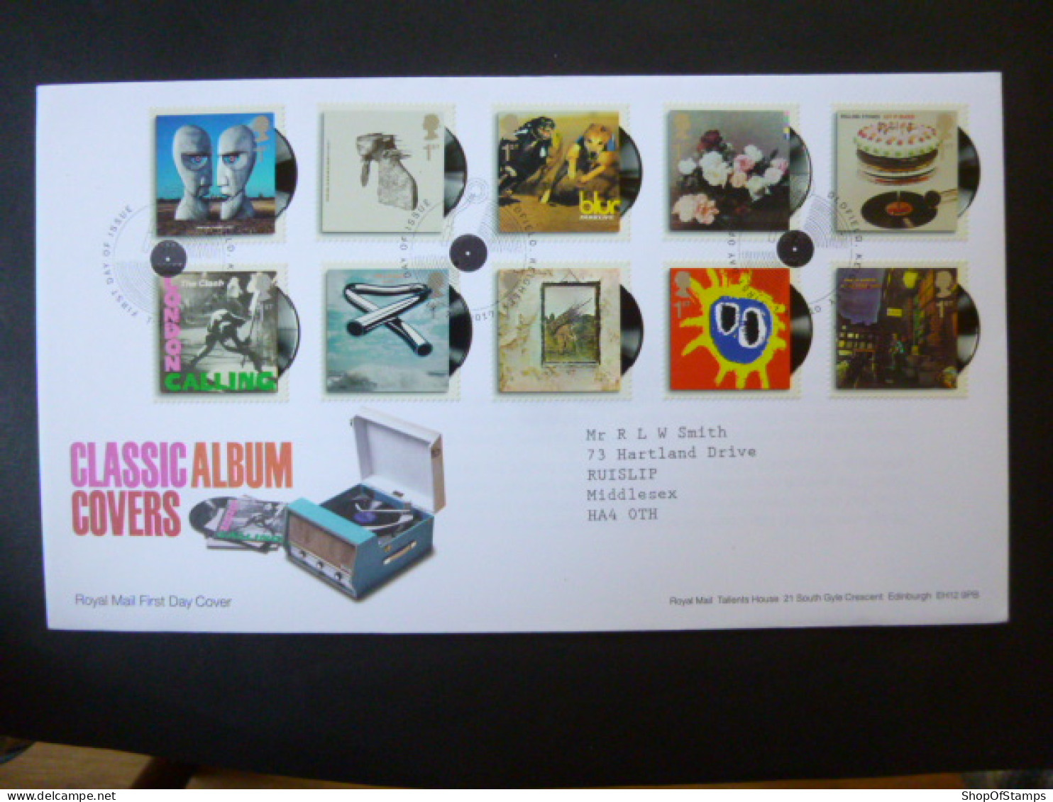 GREAT BRITAIN SG 2999-3008 CLASSIC ALBUM COVERS FDC OLDFIELD KENT - Non Classés