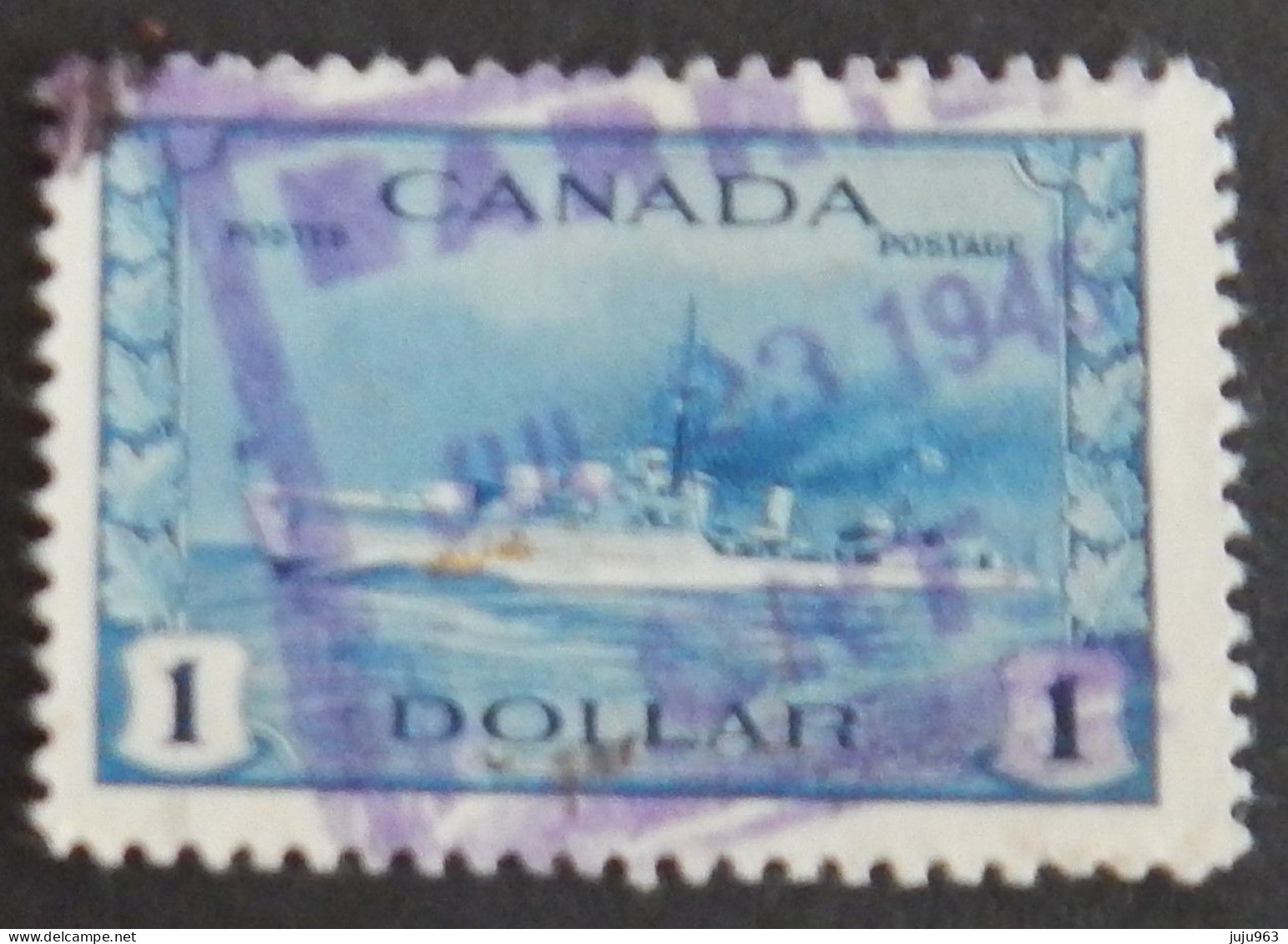 CANADA YT 218 OBLITÉRÉ "DESTROYER IROQUOIS" ANNÉES 1943/1948 - Gebraucht