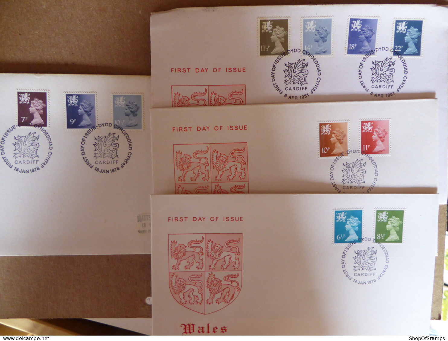 GREAT BRITAIN SG  FDC  WALES Definitive Covers DEFINITIVES 4 COVERS - Zonder Classificatie