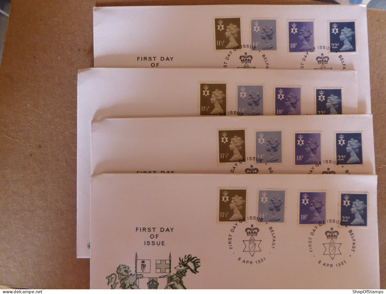 GREAT BRITAIN SG  FDC  NORTHERN IRELAND Definitive Covers 4 COVERS - Unclassified