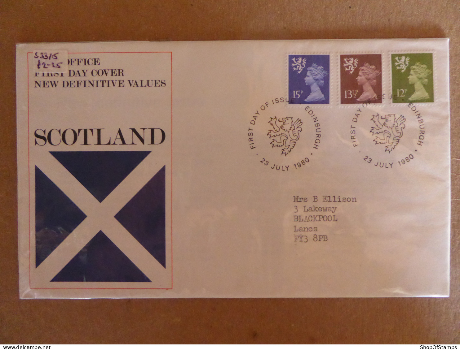 GREAT BRITAIN SG  FDC  SCOTLAND Definitive Covers  - Unclassified