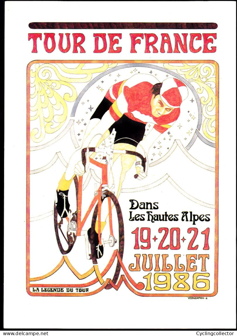 CP Tour De France  Dans Les Hautes Alpes 19-20-21 Juillet 1986 ( Création Guy Vergerpion ) - Cyclisme