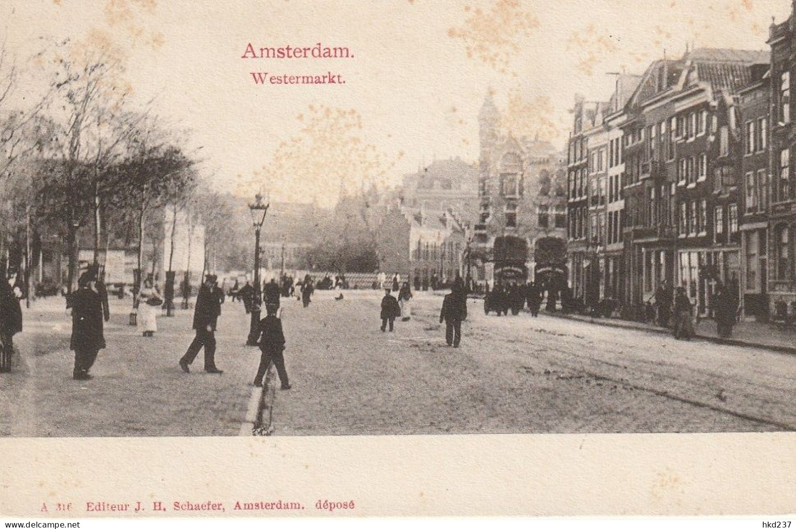 Amsterdam Westermarkt Levendig Verkeer ±1901    4545 - Amsterdam