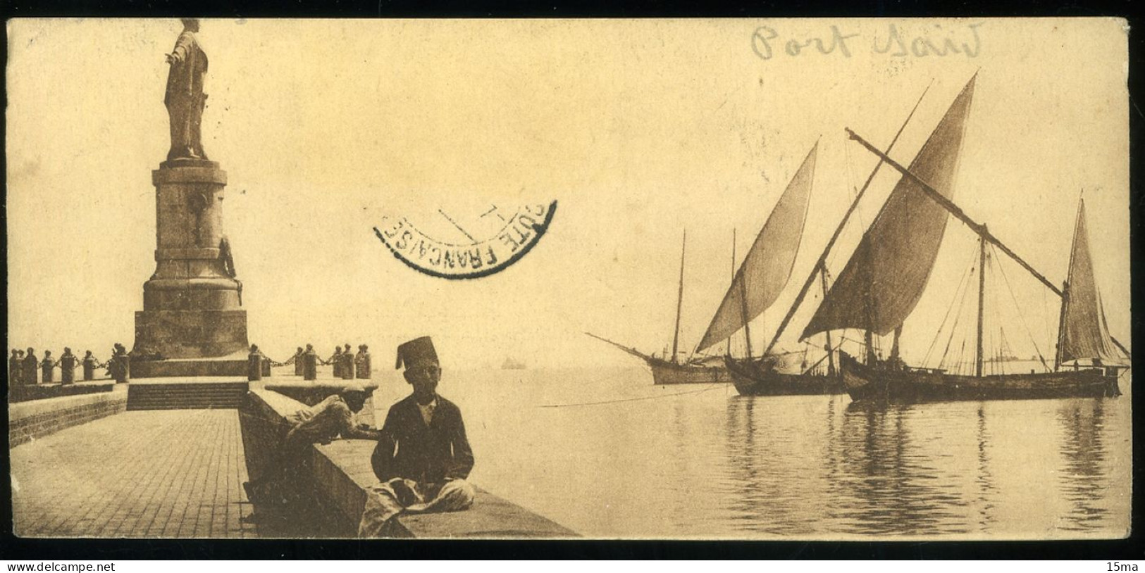 Port Said Ferdinand De Lessep's Memorial Monument à BEHAR 1920 Format Réduit - Port Said