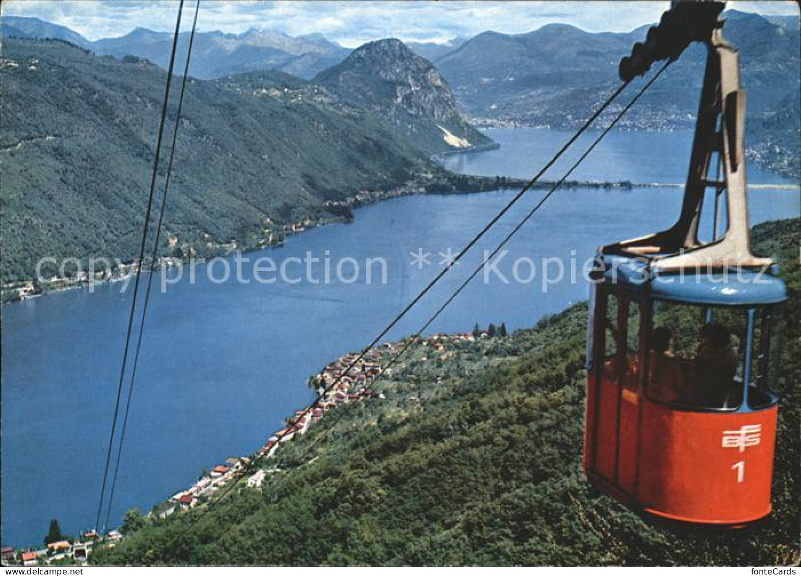 11899861 Serpiano TI Schwebebahn Panorama Luganersee Alpen Lugano - Other & Unclassified