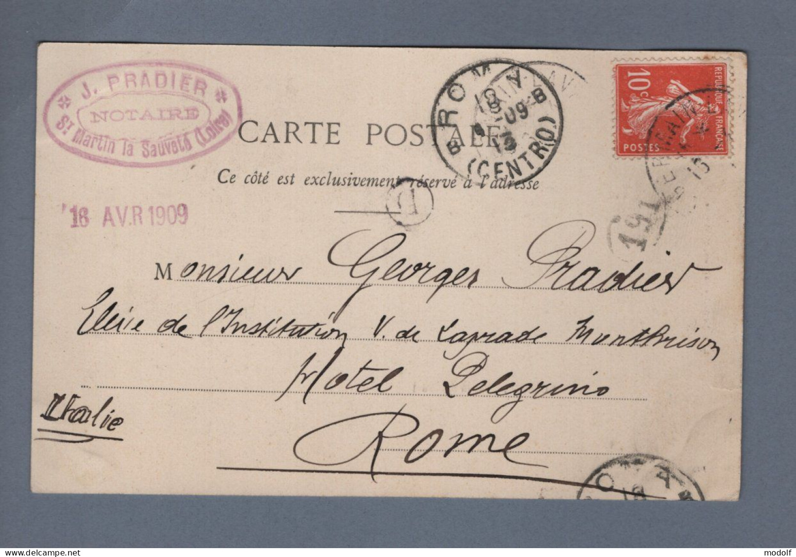 CPA - 42 - Roanne - Bassin Du Canal - Circulée En 1909 - Roanne