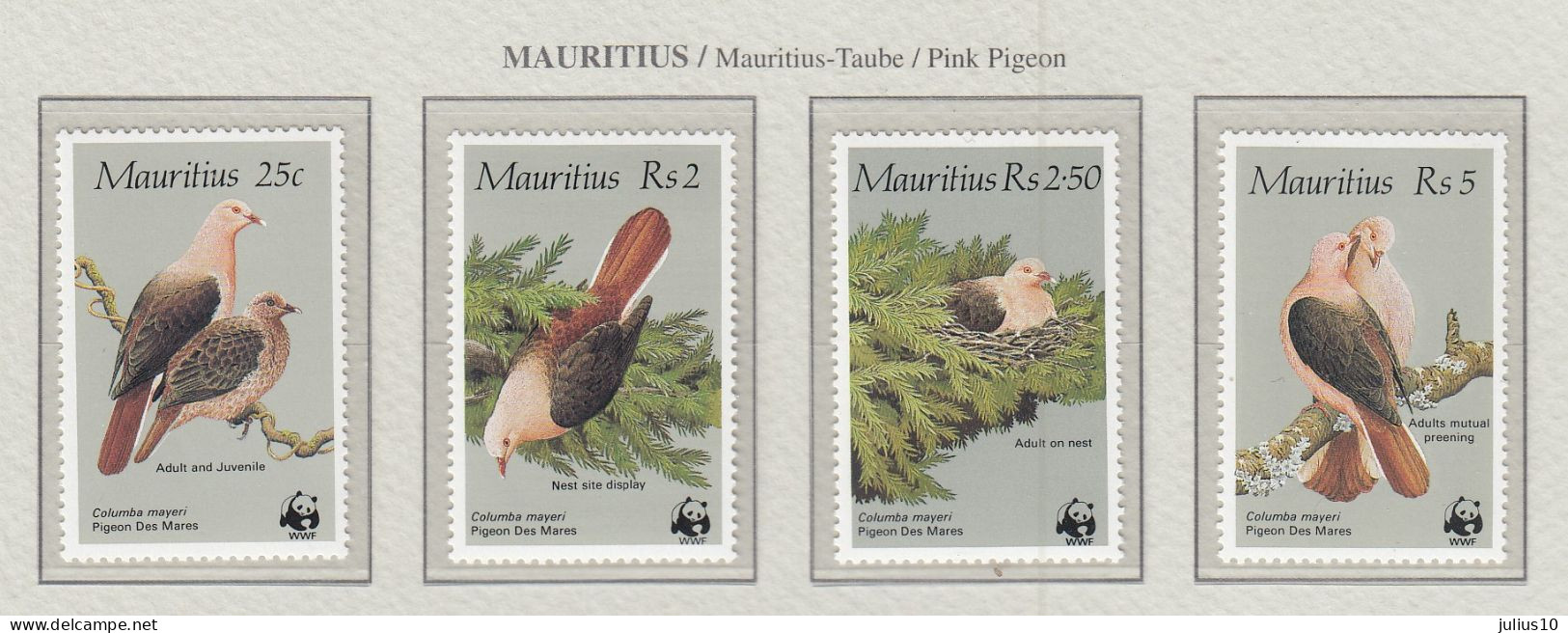 MAURITIUS 1985 WWF Birds Mi 609-612 MNH(**) Fauna 708 - Autres & Non Classés