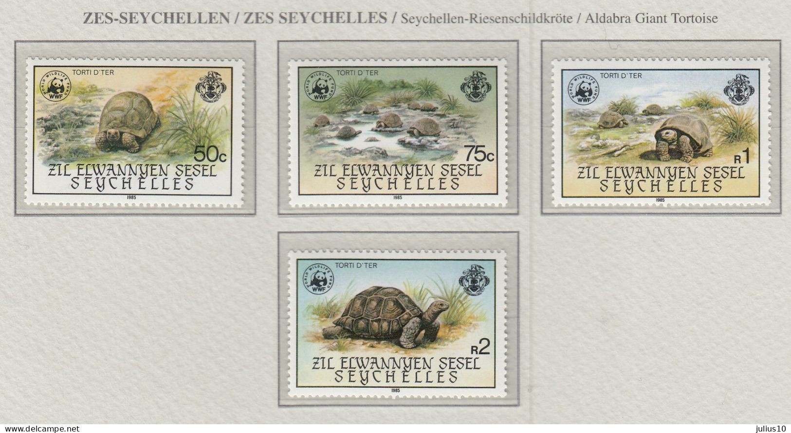 SEYCHELLES 1985 WWF Turtles Mi 104-107 MNH(**) Fauna 709 - Turtles