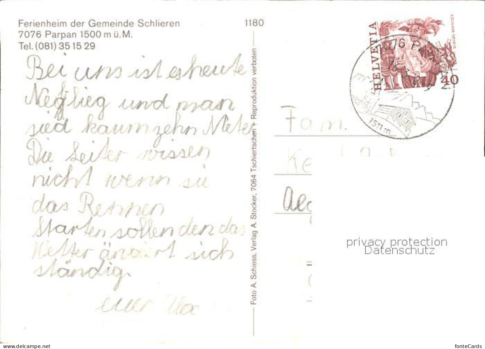 11896882 Parpan Ferienheim Der Gemeinde Schlieren Parpan - Other & Unclassified