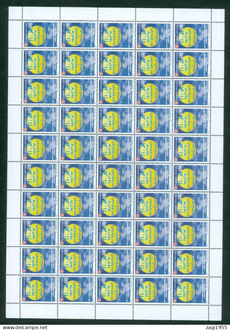 Croatia 1999 Fight Against Drugs And Drug Addiction Association MIRTa Charity Stamp Sheet - Kroatië